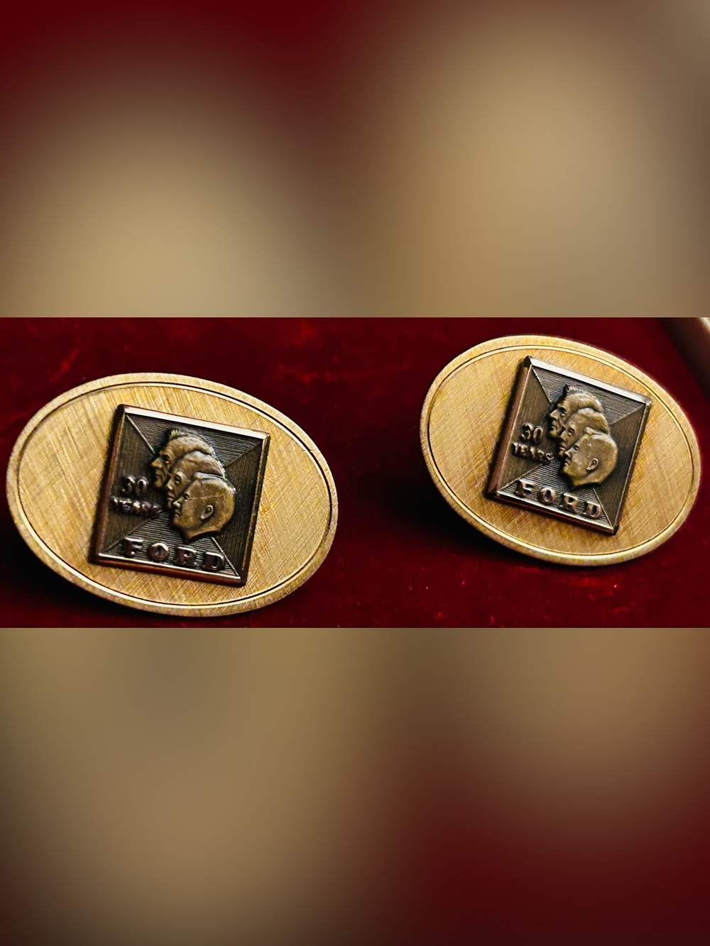 Vintage 10k gold Ford Motor Company 30yr Service Award Cufflinks